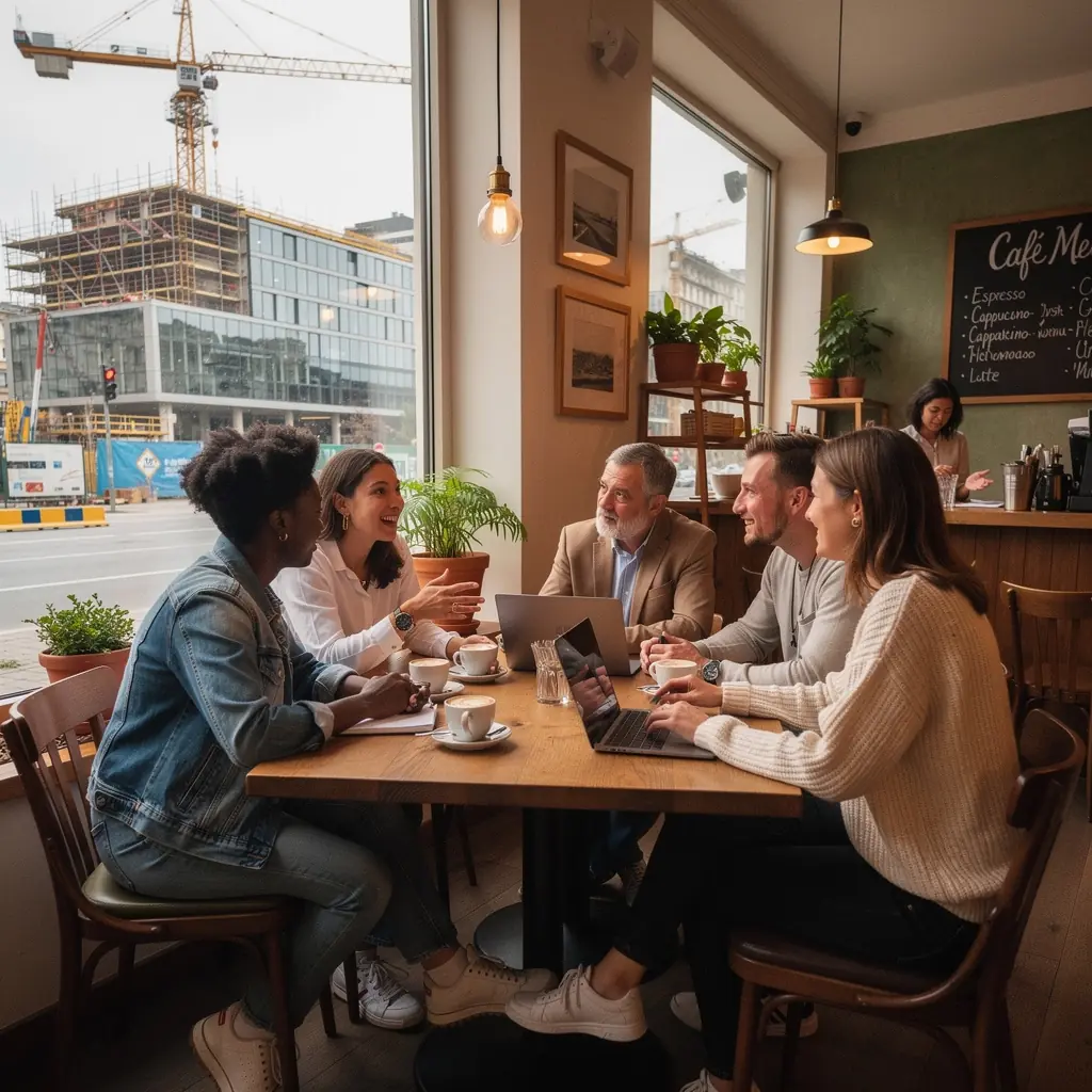 Moderne Wohnanlage in Wien mit großzügigen Balkonen und grünen Flächen