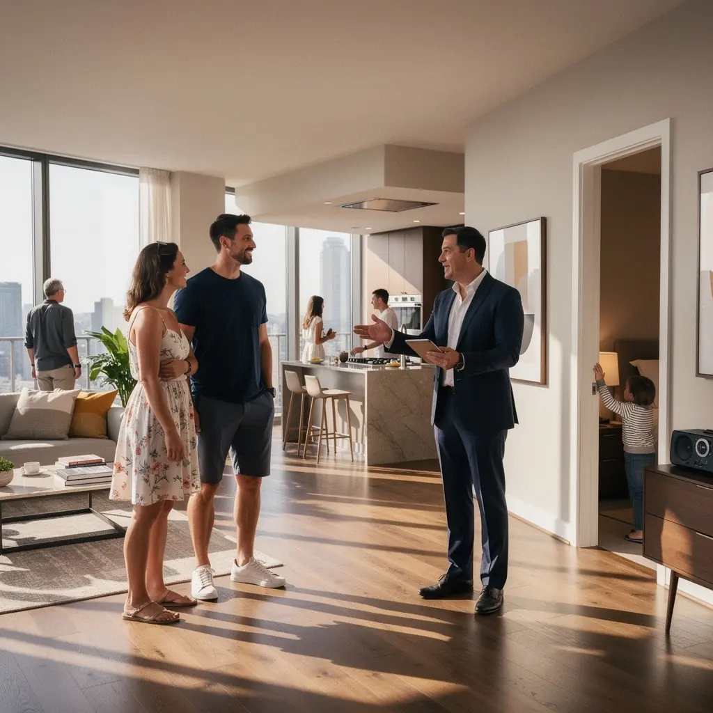 Architektonische Visualisierung eines neuen Bauprojekts in urbaner Umgebung