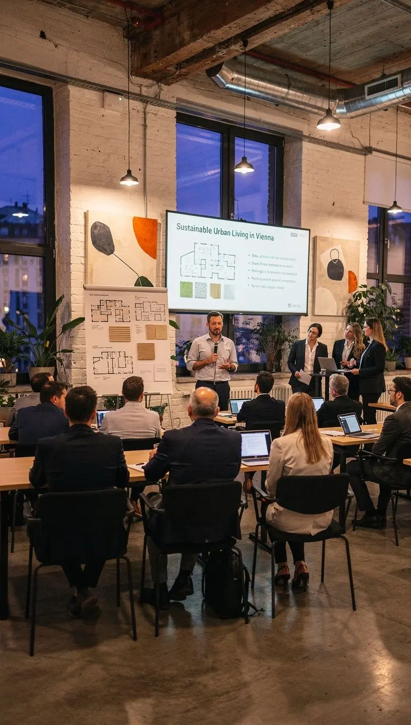 Architektonisches Modell eines neuen Wohnprojekts in Wien mit zeitgemäßem Design